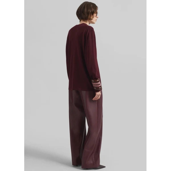 The Frankie Shop Morang Merino Wool Sweater – Burgundy, view 6