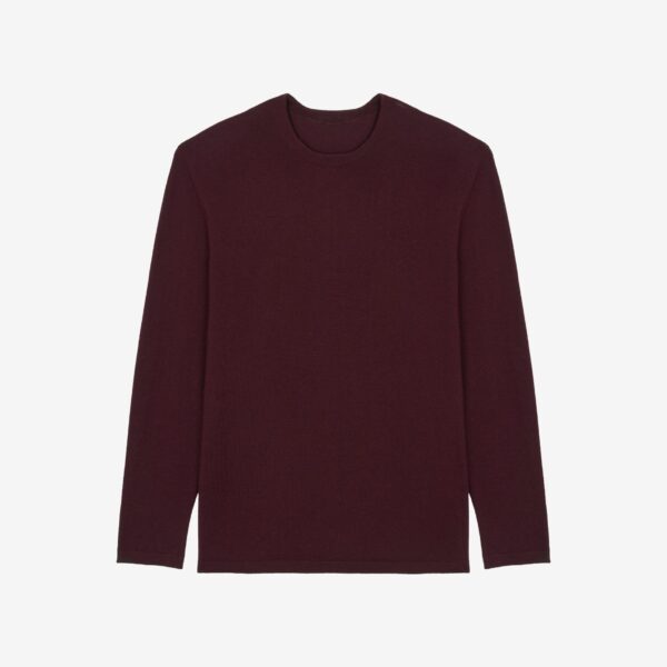 The Frankie Shop Morang Merino Wool Sweater - Burgundy - Oversized Minimalist Knitwear in Red - Shop at Coveti