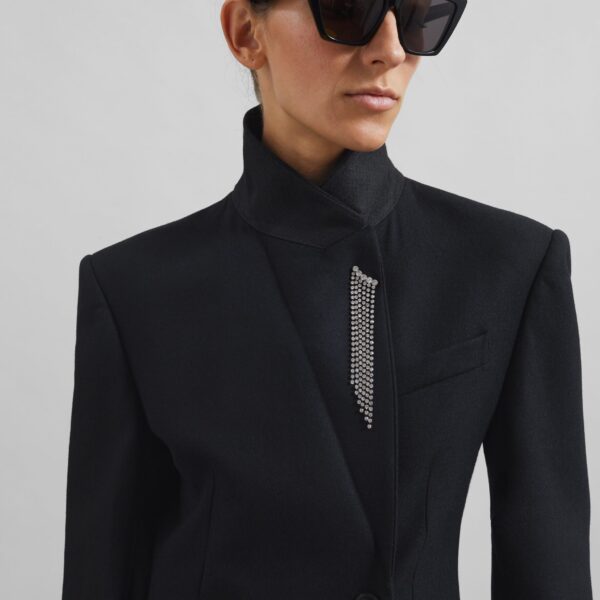 The Frankie Shop Morrison Crossover Blazer - Black - Oversized Minimalist Jackets in Black - Shop at Coveti