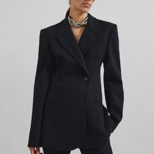 The Frankie Shop Morrison Crossover Blazer - Black - Oversized Minimalist Jackets in Black - Shop at Coveti