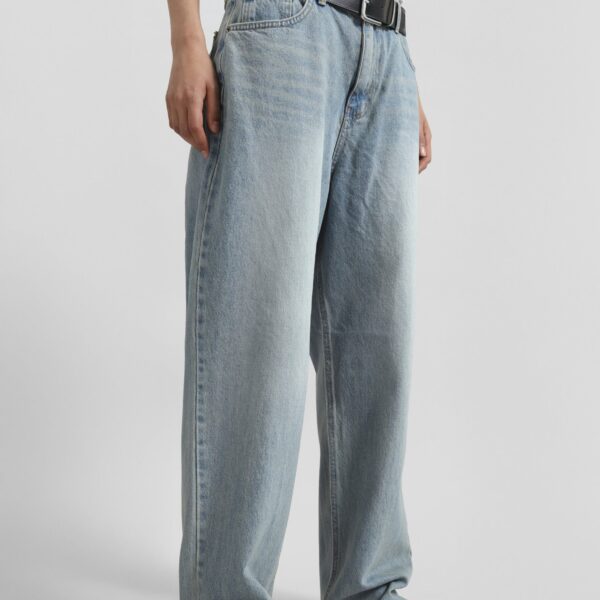 The Frankie Shop Morston Jeans - Light Wash - Oversized Minimalist Pants in Blue - Shop at Coveti