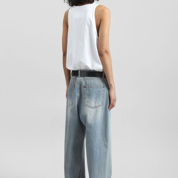 The Frankie Shop Morston Jeans - Light Wash - Oversized Minimalist Pants in Blue - Shop at Coveti