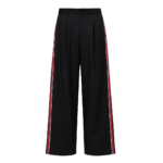 The Frankie Shop Nairn Contrast Stripe Pants - Black - Oversized Minimalist Pants in Black - Shop at Coveti