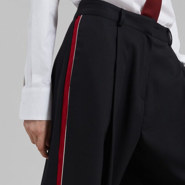The Frankie Shop Nairn Contrast Stripe Pants - Black - Oversized Minimalist Pants in Black - Shop at Coveti