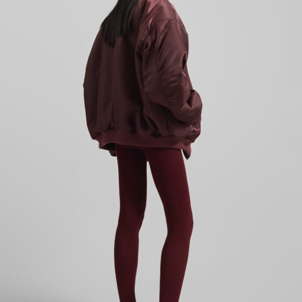 The Frankie Shop Nalden Padded Bomber Jacket - Burgundy - Oversized Minimalist Jackets in Red - Shop at Coveti