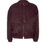 The Frankie Shop Nalden Padded Bomber Jacket - Burgundy - Oversized Minimalist Jackets in Red - Shop at Coveti
