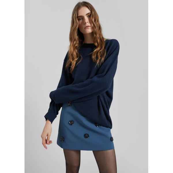 The Frankie Shop Nancy Embellished Mini Skirt – Blue, view 4