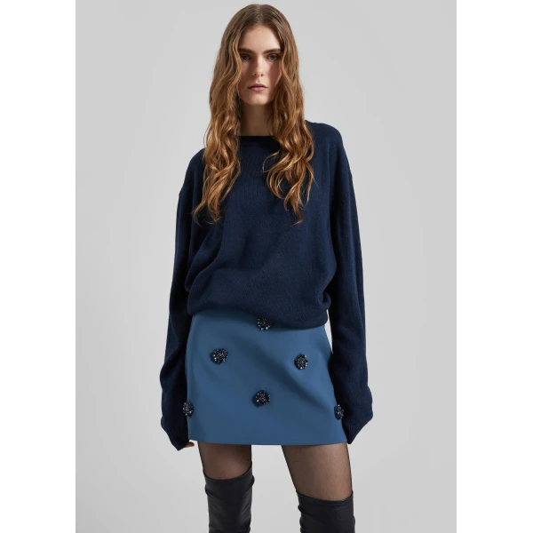 The Frankie Shop Nancy Embellished Mini Skirt – Blue, view 6