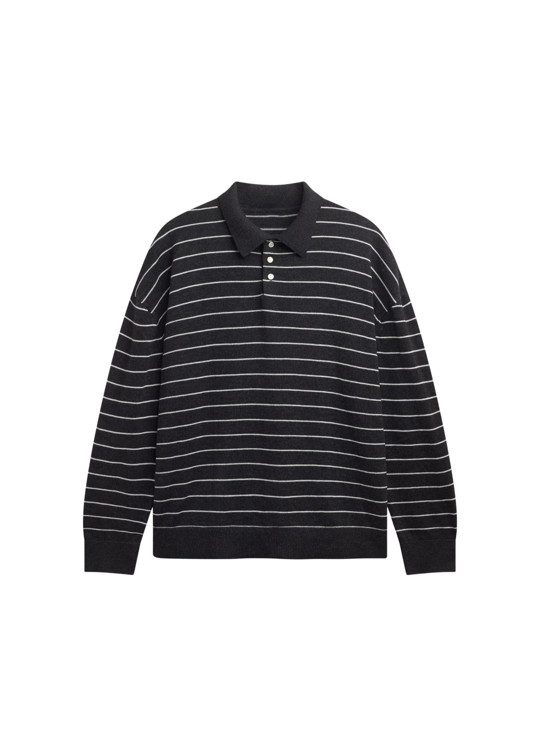The-Frankie-Shop-Nolma-Knit-Polo-Sweater-GreyWhite-Stripe-coveti-scaled28996_nobg The Frankie Shop Nolma Knit Polo Sweater - Grey/White Stripe - Oversized Minimalist Tops in Grey - Shop at Coveti