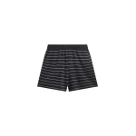 The Frankie Shop Nolma Knit Shorts - Grey/White Stripe - Oversized Minimalist Shorts in Grey - Shop at Coveti