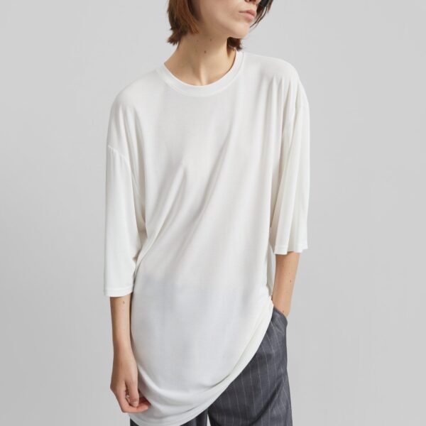 The Frankie Shop Oberon Soft Oversized T-Shirt - White - Oversized Minimalist Tops in White - Shop at Coveti