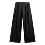 The Frankie Shop Olivet Faux Leather Trousers - Black - Oversized Minimalist Pants in Black - Shop at Coveti