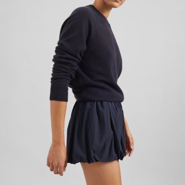 The Frankie Shop Penola Mini Balloon Shorts - Navy - Oversized Minimalist Shorts in Blue - Shop at Coveti