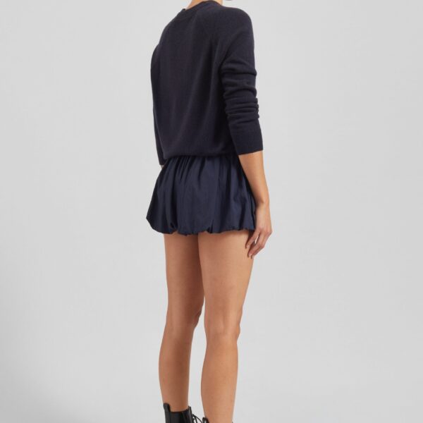 The Frankie Shop Penola Mini Balloon Shorts - Navy - Oversized Minimalist Shorts in Blue - Shop at Coveti