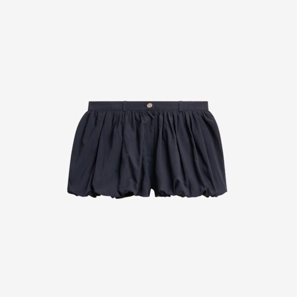 The Frankie Shop Penola Mini Balloon Shorts - Navy - Oversized Minimalist Shorts in Blue - Shop at Coveti