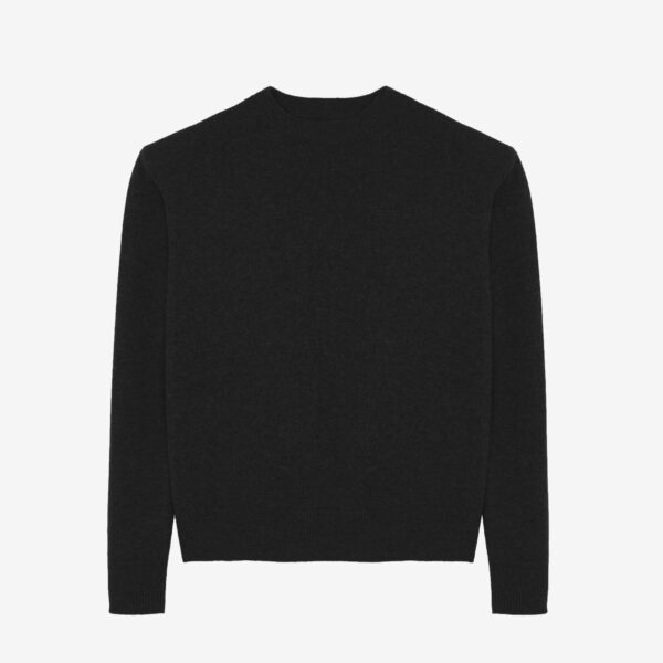 The Frankie Shop Rafaela Padded Knit Sweater - Black - Oversized Minimalist Knitwear in Black - Shop at Coveti