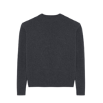 The Frankie Shop Rafaela Padded Knit Sweater - Dark Grey Melange - Oversized Minimalist Knitwear in Grey - Shop at Coveti