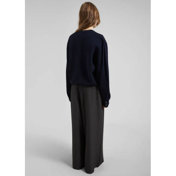 The Frankie Shop Ramsen Pleated Wide Trousers – Charcoal, view 6