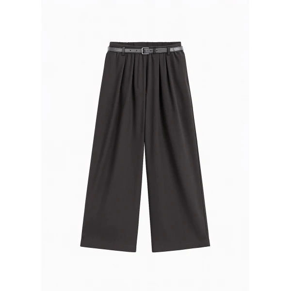 The Frankie Shop Ramsen Pleated Wide Trousers – Charcoal, view 7