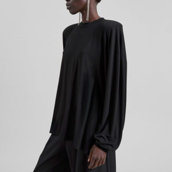 The Frankie Shop Ravvi Soft Padded Top - Black - Oversized Minimalist Tops in Black - Shop at Coveti