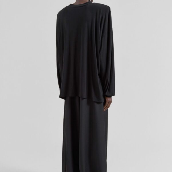 The Frankie Shop Ravvi Soft Padded Top - Black - Oversized Minimalist Tops in Black - Shop at Coveti