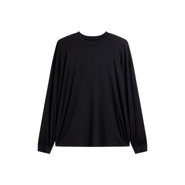 The Frankie Shop Ravvi Soft Padded Top - Black - Oversized Minimalist Tops in Black - Shop at Coveti