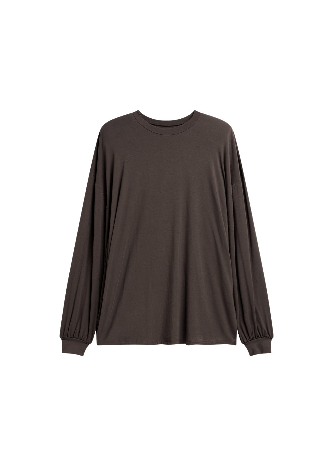 The Frankie Shop Ravvi Soft Padded Top - Brown - Oversized Minimalist Tops in Brown - Shop at Coveti