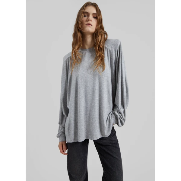 The Frankie Shop Ravvi Soft Padded Top – Grey, view 2