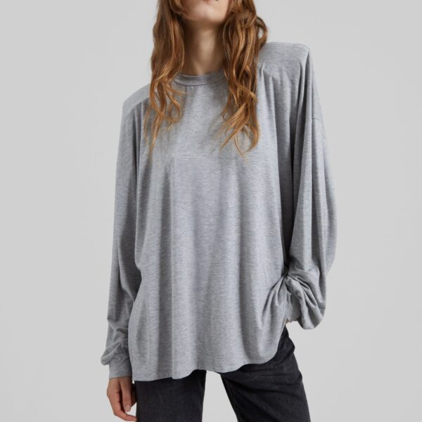 The Frankie Shop Ravvi Soft Padded Top - Grey - Oversized Minimalist Tops in Grey - Shop at Coveti