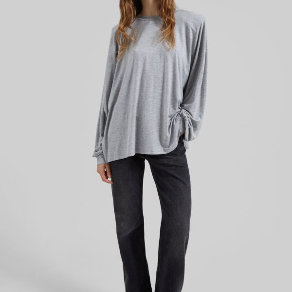 The Frankie Shop Ravvi Soft Padded Top - Grey - Oversized Minimalist Tops in Grey - Shop at Coveti