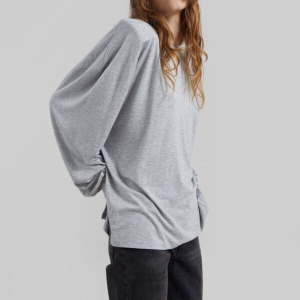 The Frankie Shop Ravvi Soft Padded Top - Grey - Oversized Minimalist Tops in Grey - Shop at Coveti