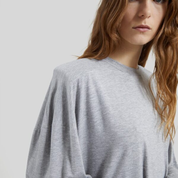 The Frankie Shop Ravvi Soft Padded Top - Grey - Oversized Minimalist Tops in Grey - Shop at Coveti
