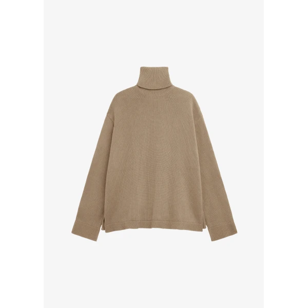 The Frankie Shop Rhea Trapeze Turtleneck – Beige Knit, view 9