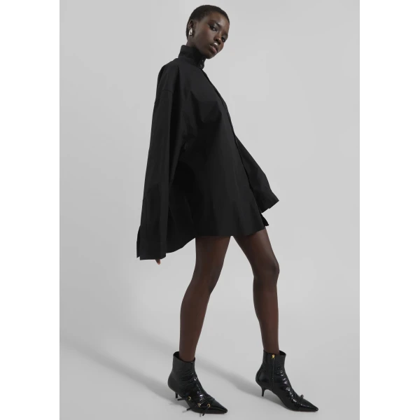 The Frankie Shop Riken Oversized Shirt – Black, view 2