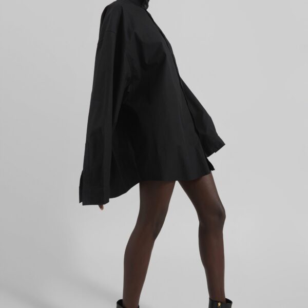 The Frankie Shop Riken Oversized Shirt - Black - Oversized Minimalist Tops in Black - Shop at Coveti