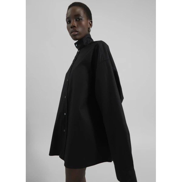 The Frankie Shop Riken Oversized Shirt – Black, view 3