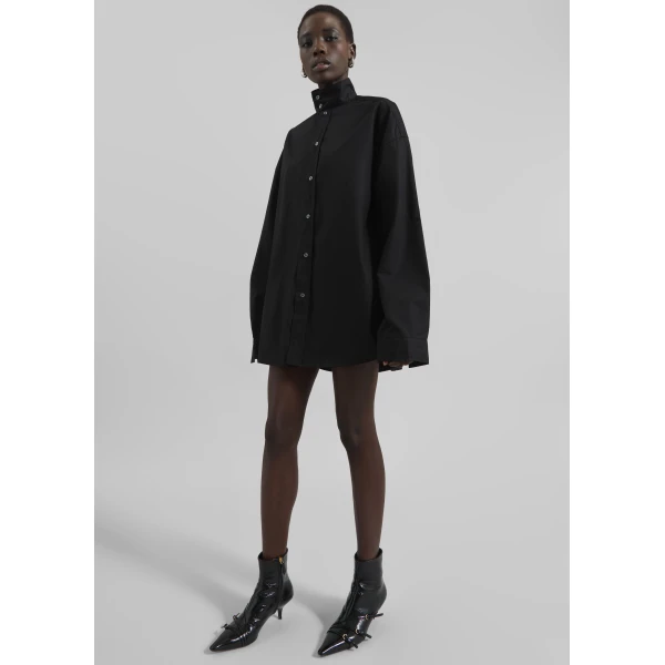 The Frankie Shop Riken Oversized Shirt – Black, view 4