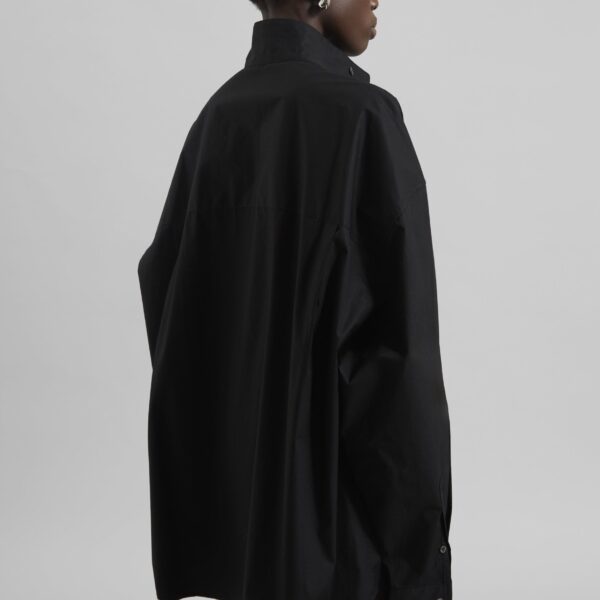The Frankie Shop Riken Oversized Shirt - Black - Oversized Minimalist Tops in Black - Shop at Coveti