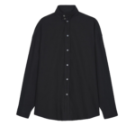 The Frankie Shop Riken Oversized Shirt - Black - Oversized Minimalist Tops in Black - Shop at Coveti