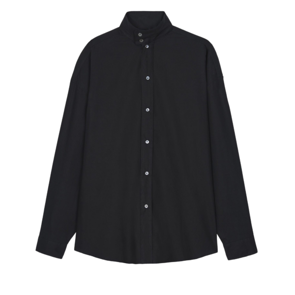 The Frankie Shop Riken Oversized Shirt - Black - Oversized Minimalist Tops in Black - Shop at Coveti