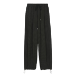 The Frankie Shop Rilton Drawstring Pants - Black/White Pinstripe - Oversized Minimalist Pants in Black - Shop at Coveti