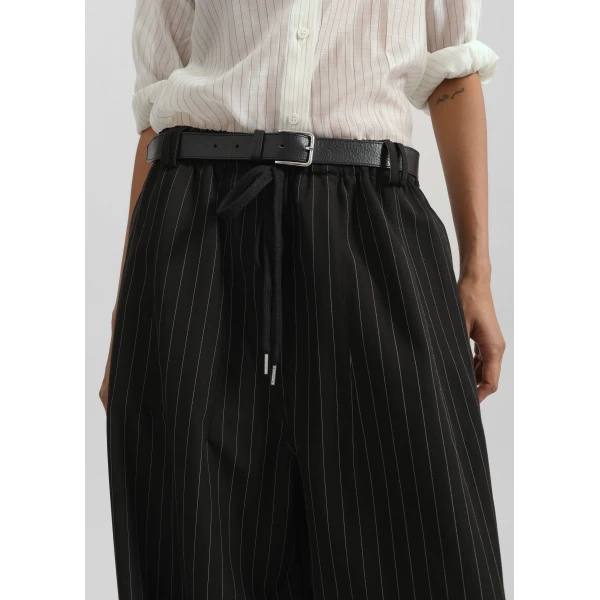 The Frankie Shop Rilton Drawstring Pants – Black/White Pinstripe, view 5