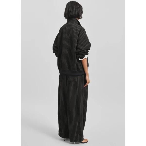 The Frankie Shop Rilton Drawstring Pants – Black/White Pinstripe, view 7
