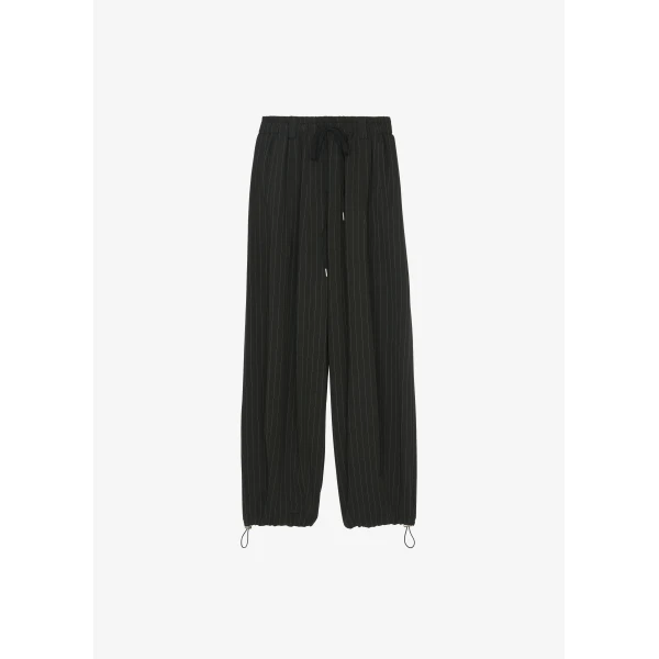 The Frankie Shop Rilton Drawstring Pants – Black/White Pinstripe, view 8