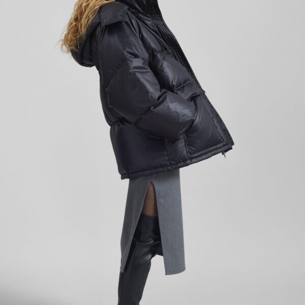 The Frankie Shop Riom Hooded Puffer Jacket - Black - Oversized Minimalist Jackets in Black - Shop at Coveti