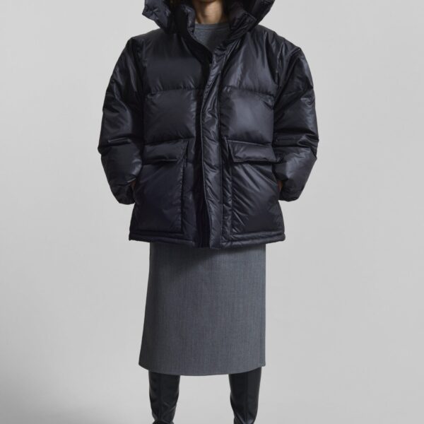 The Frankie Shop Riom Hooded Puffer Jacket - Black - Oversized Minimalist Jackets in Black - Shop at Coveti