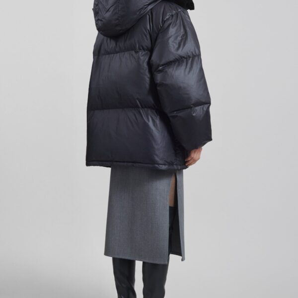 The Frankie Shop Riom Hooded Puffer Jacket - Black - Oversized Minimalist Jackets in Black - Shop at Coveti