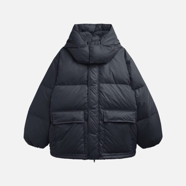 The Frankie Shop Riom Hooded Puffer Jacket - Black - Oversized Minimalist Jackets in Black - Shop at Coveti