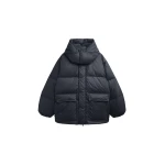 The Frankie Shop Riom Hooded Puffer Jacket - Black - Oversized Minimalist Jackets in Black - Shop at Coveti