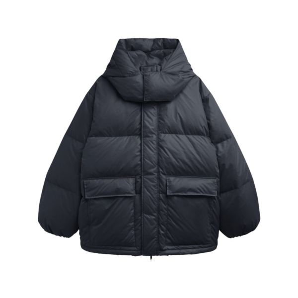 The Frankie Shop Riom Hooded Puffer Jacket - Black - Oversized Minimalist Jackets in Black - Shop at Coveti